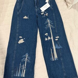 Pilcro Anthropologie embroidered jeans NWT